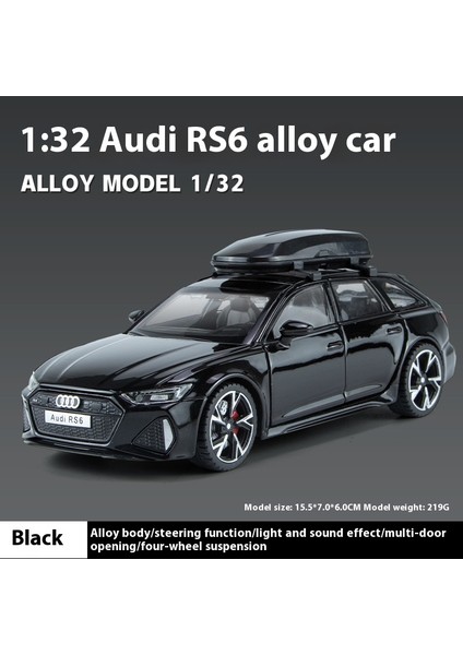 1:32 Audi Rs6 Quattro Station Wagon Metal Alaşım Araba Döküm ve Oyuncak Araçlar Araba Modeli Ses ve Işık Oyuncak Arabalar Çocuk Hediye Ölçeği (Yurt Dışından)