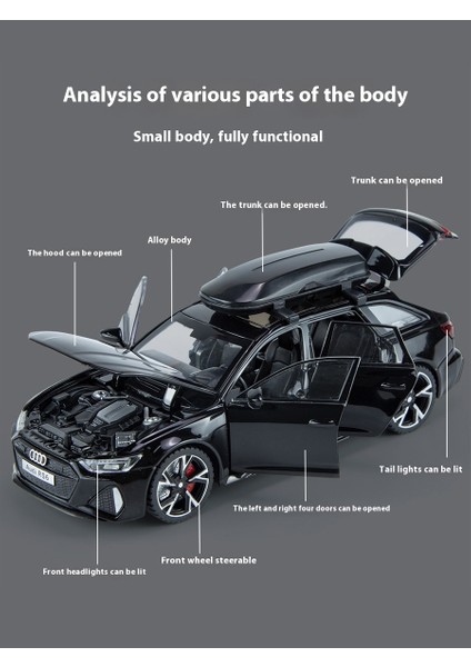 1:32 Audi Rs6 Quattro Station Wagon Metal Alaşım Araba Döküm ve Oyuncak Araçlar Araba Modeli Ses ve Işık Oyuncak Arabalar Çocuk Hediye Ölçeği (Yurt Dışından) fırsatları