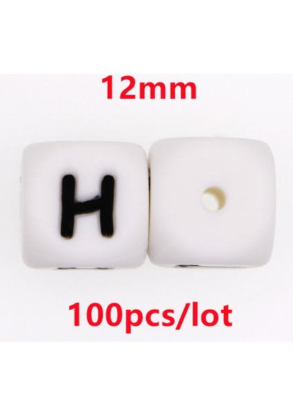 100 Adet 12 mm Silikon Mektup Boncuk Silikon Yuvarlak Boncuk Dağınık Boncuklar Gıda Sınıfı Diy Bilezik Kolye Emzik Zinciri Aksesuarları (Yurt Dışından)