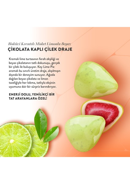 Beyaz Çikolatalı Misket Limonlu Çilek Draje, 50gr fırsatları