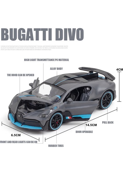 1:32 Bugatti Divo Alaşım Modeli Spor Araba Oyuncak Diecast Ses Işık Geri Çekin Araba Modeli Araba Merkezi Kontrol Süsler Çocuk Hediye (Yurt Dışından) modelleri