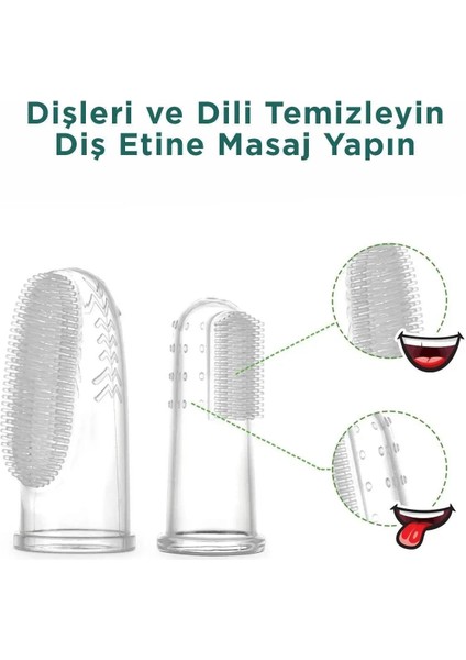 2 Adet Slikon Şeffaf Kutulu Yumuşak Parmak Bebek Diş Kaşıyıcı Fırça fiyatları