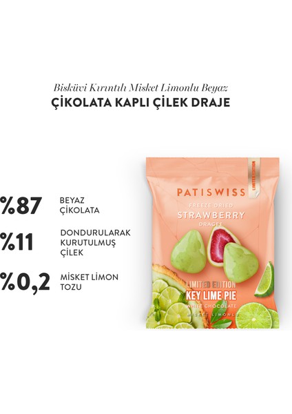 Beyaz Çikolatalı Misket Limonlu Çilek Draje 50g x 4 Adet fiyatları