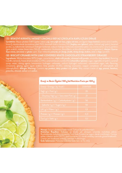Beyaz Çikolatalı Misket Limonlu Çilek Draje 50g x 4 Adet