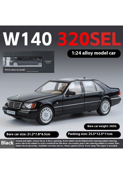 1:24 Mercedes Benz W140 320SEL Klasik Limuzin Alaşım Döküm Model Araba Toplama Hobiler Masaüstü Dekorasyon Arkadaş Için Hediyeler (Yurt Dışından)