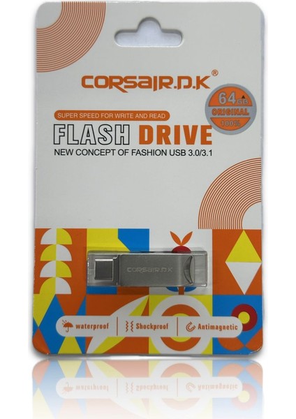 .d.k 3.0/3.1 USB Otg Type-C Flash Bellek 64GB