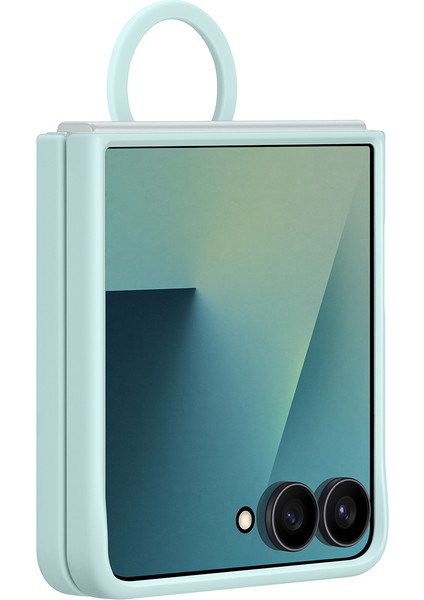 Galaxy Z Flip 7 Yüzüklü Silikon Kılıf - Mint Yeşili