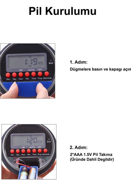 Bahçe Sulama Zamanlayıcısı Musluk ve Su Deposu Uyumlu Pilli Dijital Elektronik 1 Yıl Garanti fırsatları