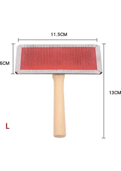 Köpek Köpek Çelik Iğne Tarağı Ahşap Sapı Epilasyon Fırçası Köpek Kedi Tırmağı Pet Pet Temizleme Masaj Tımarlama Aracı Pet Fırçası Renk: L (Yurt Dışından)