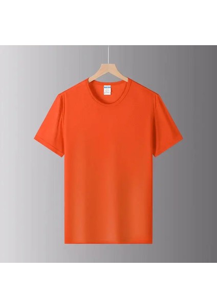 Logo ve Metin Kısa Kollu Tişörtleri Olan Erkekler ve Kadınlar Için Özel Baskılı Hızlı Kuruyan Tişörtler Orijinal Tasarım Hediyesi 4xl Renk: Turuncu/beden: M (Yurt Dışından)