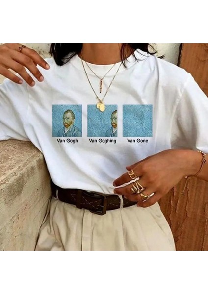 Kadın Yeni Sezon Rahat Konfor Modeli Baskılı Yarım Kollu Pamuklu 4 Mevsim Oversize T-Shirt