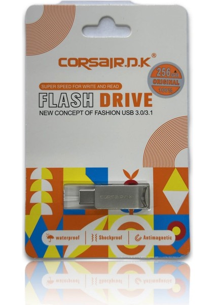 .d.k 3.0/3.1 USB Otg Type-C Flash Bellek 256GB