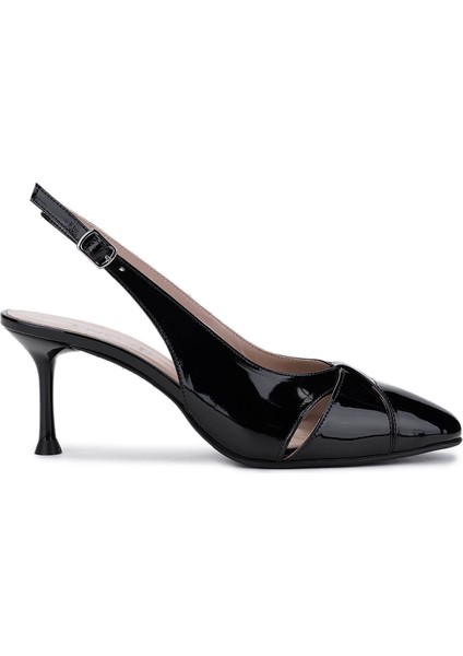 Kadın Hakiki Deri Siyah Rugan Topuklu Ayakkabı 820 958 Bn Ayk Y25 Sıyah Rgn