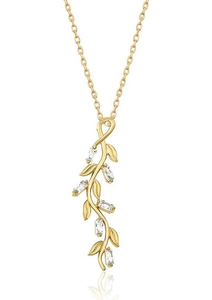 Gümüş Gold Sarmaşık Bayan Kolye
