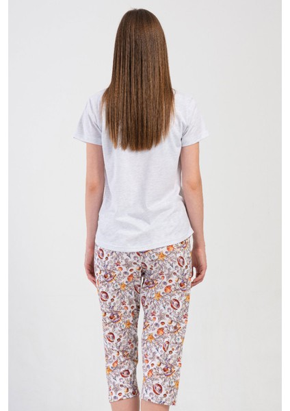 Kadın Kısa Kol Kaprili Pijama Takım , 409022