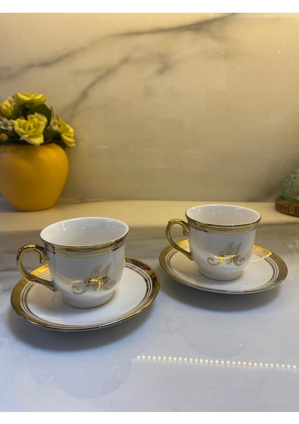 Lena 2'li Kahve Fincan Takımı - Renkli - 90 ml
