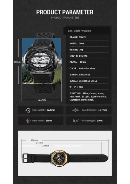 Skmei 2098 Reloj Hombre Dijital Analog Dağcı Erkek Kol Saati indirimleri