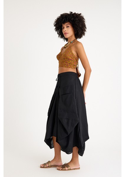 Beli Bağcıklı Cep Detaylı Şalvar Uzun Etek modelleri