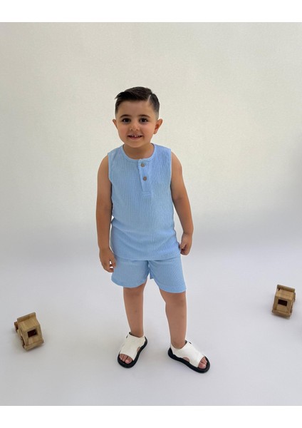 Erkek Çocuk Kolsuz T-Shirt - Şort Takım modelleri