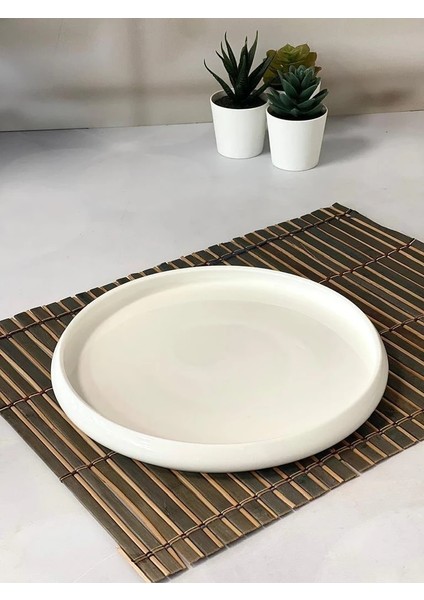 Bianco Perla Porselen Yuvarlak Tabak 23.5x2.5 cm