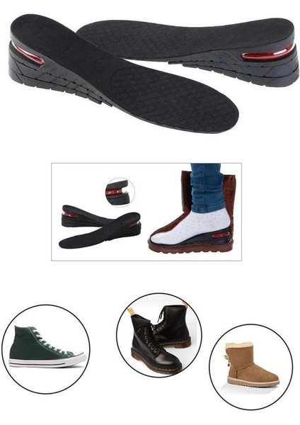 7 cm Hava Yastıklı Boy Uzatıcı Uzatma Tabanı Gizli Tabanlık Uzatan Topuk Tam Boy Ayakkabı Tabanlığı