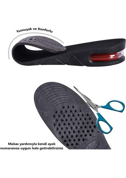7 cm Hava Yastıklı Boy Uzatıcı Uzatma Tabanı Gizli Tabanlık Uzatan Topuk Tam Boy Ayakkabı Tabanlığı modelleri
