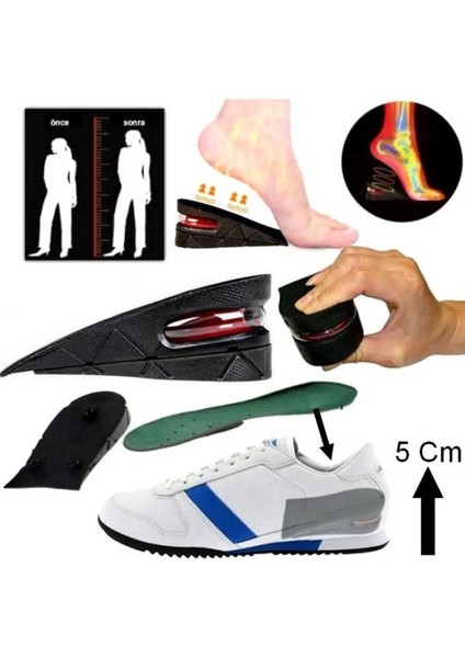 5 cm Gizli Topuk Hava Yastıklı Boy Uzatıcı Tabanlık Uzatan Taban Uzatma Tabanı Ayakkabı Tabanlığı fiyatları