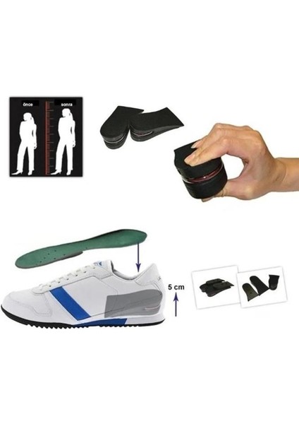 5 cm Gizli Topuk Hava Yastıklı Boy Uzatıcı Tabanlık Uzatan Taban Uzatma Tabanı Ayakkabı Tabanlığı indirimleri