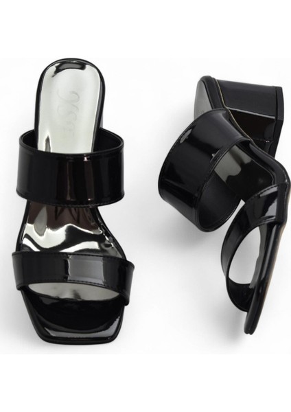 200PZ Düz Model 5cm Kadın Topuklu Terlik Ayakkabı Düğün Nişan Abiye