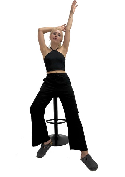 Kadınlar Için Renkli Pantolon - Crop Takım