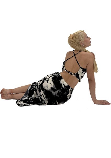 Kadınlar Için Desenli Etek - Crop Takım fiyatları