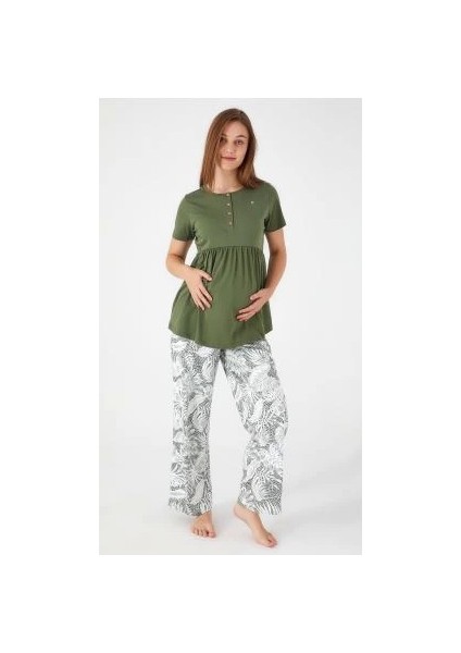 Pierre Cardin 8516 Bayan Kısa Kol Lohusa Pijama Takımı