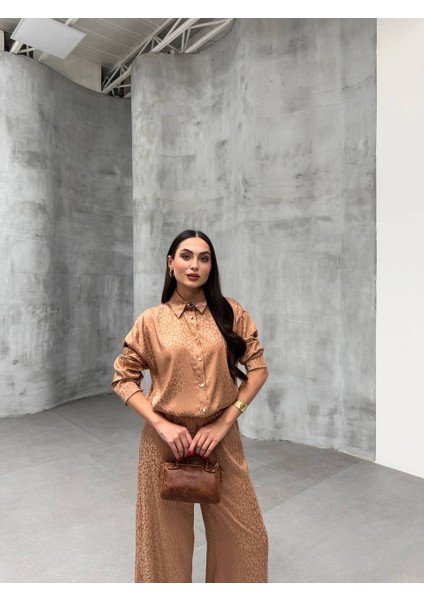 Bohem Esintilerle Şıklık Jakarlı Oversize Gömlek & Pantolon Takım modelleri