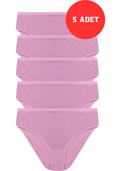Panties Pembe Derby Kadın 5'li Fitilli Külot