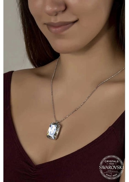 Crystal Taşlı Top Zincir Gümüş Kadın Kolye fiyatları