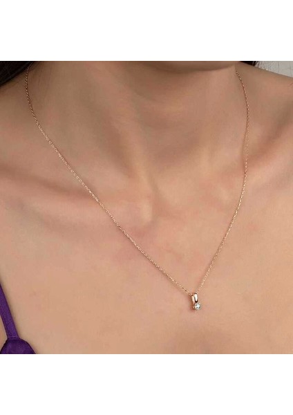 Swarovski Taşlı Gümüş Tektaş Bayan Kolye fiyatları