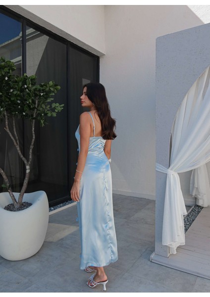 Çiçek Detaylı Saten Elbise indirimleri