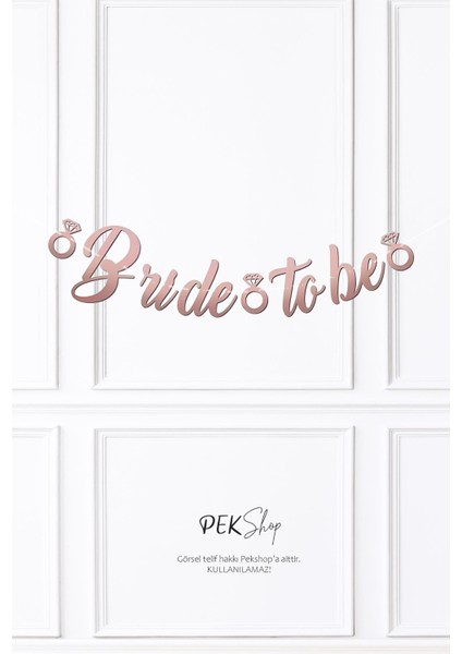 Bride To Be Kaligrafi Banner Rose Gold