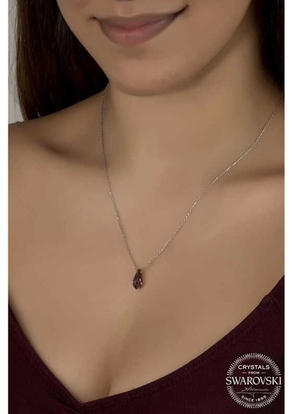 Swarovski Crystal Taşlı Ametist Gümüş Kadın Kolye fiyatları