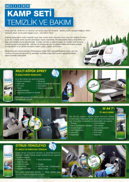 Profesyonel Kamp Karavan Temizlik ve Bakım Seti, 8 Parça