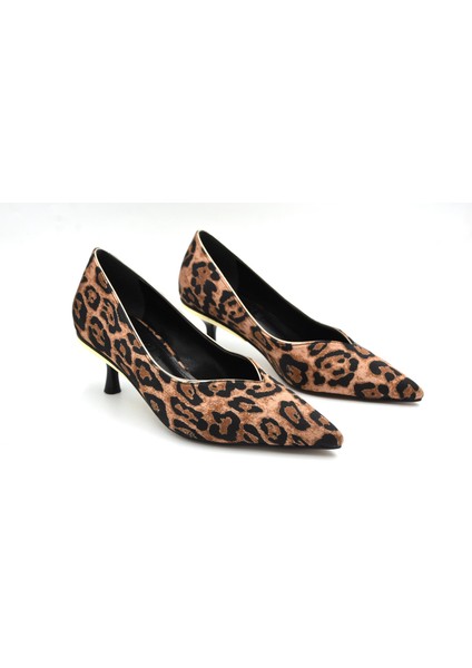 Arcangelo Alçak Ince Topuklu Kadın Stiletto Leopar