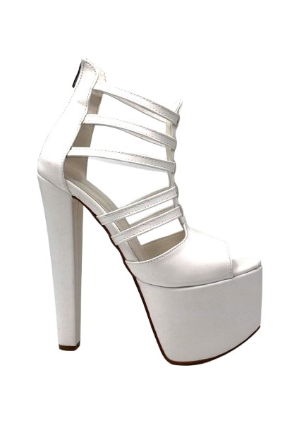 Yüksek Topuklu (18 Cm) Platform (7 Cm) Kadın Ayakkabı Beyaz modelleri