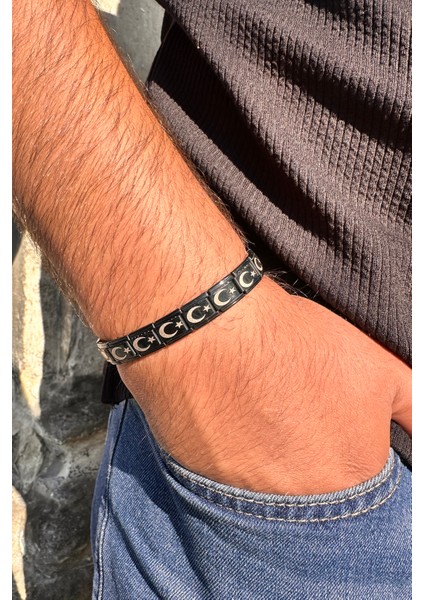 Ay Yıldız Türk Bayrağı Italyan Charm Unisex Çelik Bileklik SCB55 modelleri