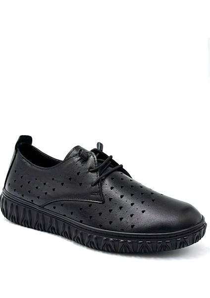 Hakiki Deri Poli Hafif Taban Günlük Rahat Kadın Ayakkabı Siyah fiyatları
