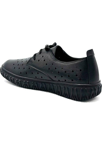 Hakiki Deri Poli Hafif Taban Günlük Rahat Kadın Ayakkabı Siyah fırsatları