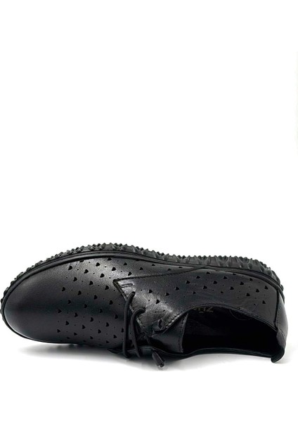 Hakiki Deri Poli Hafif Taban Günlük Rahat Kadın Ayakkabı Siyah indirimleri