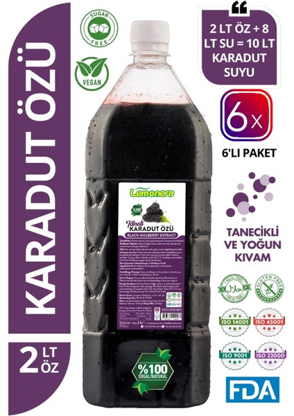 Karadut Özü 2 Lt (2700G) Taneli, %100 Doğal Katkısız Şeker Ilavesiz