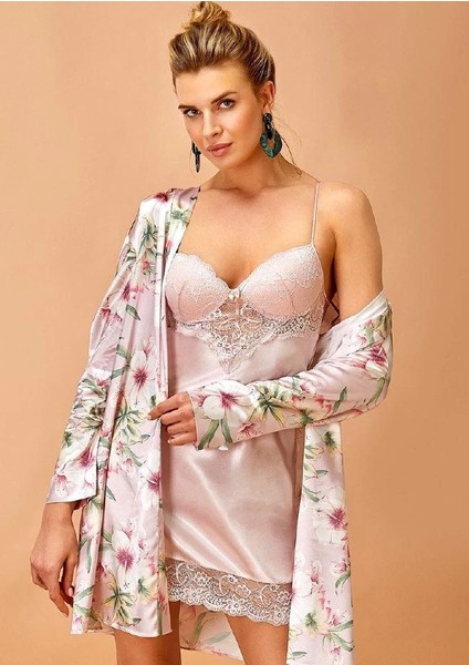 Nurteks 5352 Kadın Gecelik ve Sabahlık Takımı