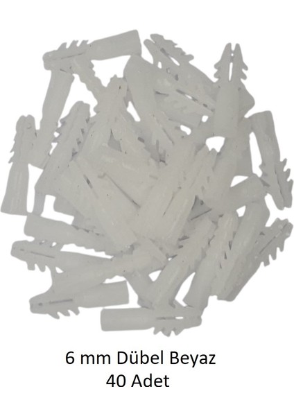 Dübel, 6 mm Beyaz Dübel, 40 Adet fiyatları