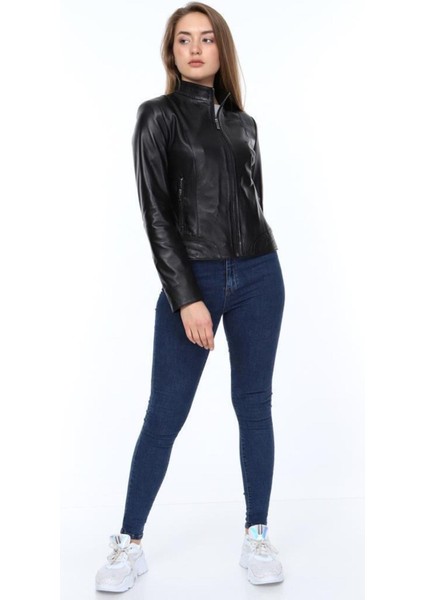 Hakiki Deri Siyah Nico Kadın Ceket modelleri